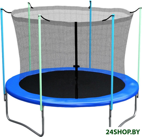Батут Atlas Sport 312 см - 10ft (с лестницей, внутренняя сетка, синий) Батут Atlas Sport 312 см - 10ft (с лестницей, внутренняя сетка, синий)