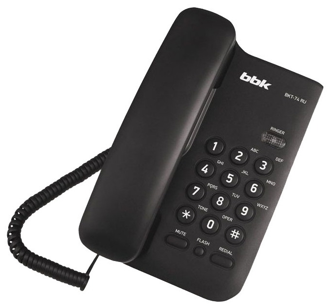 Проводной телефон BBK BKT-74 RU (черный) Проводной телефон BBK BKT-74 RU (черный)