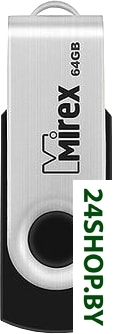 USB Flash Mirex Swivel Rubber 64GB (черный/серебристый) USB Flash Mirex Swivel Rubber 64GB (черный/серебристый)