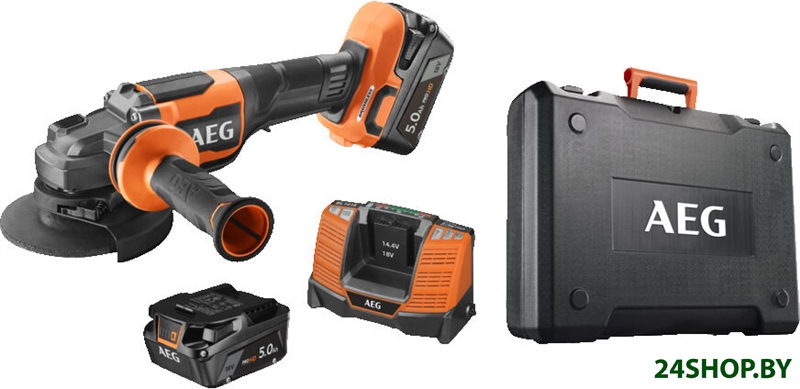 Угловая шлифмашина AEG Powertools BEWS 18-125BLPX2-502C 4935480858 (с 2-мя АКБ) Угловая шлифмашина AEG Powertools BEWS 18-125BLPX2-502C 4935480858 (с 2-мя АКБ)