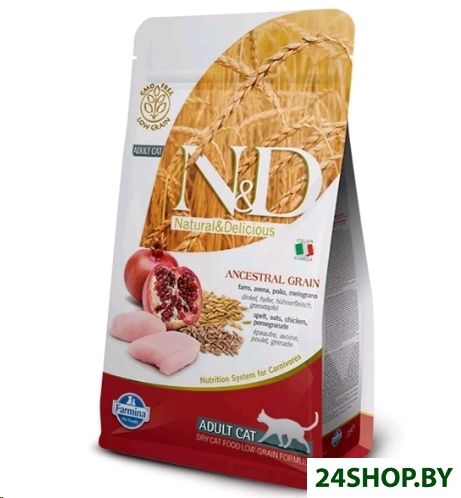 Сухой корм для кошек Farmina N and D Low Grain Cat Chicken and Pomegranate Adult (1,5 кг) Сухой корм для кошек Farmina N and D Low Grain Cat Chicken and Pomegranate Adult (1,5 кг)