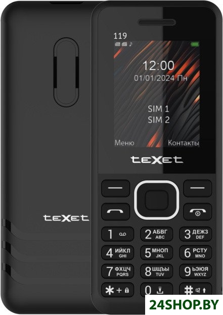 Кнопочный телефон TeXet TM-119 (черный) Кнопочный телефон TeXet TM-119 (черный)