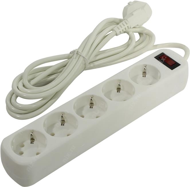 Сетевой фильтр SmartBuy SBSP-3-W (5 розеток) Сетевой фильтр SmartBuy SBSP-3-W (5 розеток)