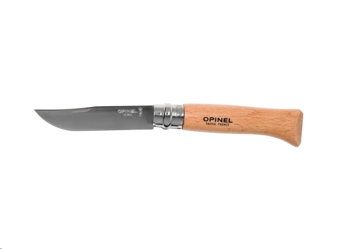 Нож туристический OPINEL №8 / 001089 (нержавеющая сталь, бук, с кожаным темляком и чехлом) Нож туристический OPINEL №8 / 001089 (нержавеющая сталь, бук, с кожаным темляком и чехлом)