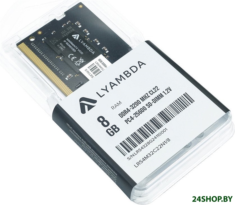 Оперативная память Lyambda 8ГБ DDR4 SODIMM 3200 МГц LRS4M32C22N1/8 Оперативная память Lyambda 8ГБ DDR4 SODIMM 3200 МГц LRS4M32C22N1/8