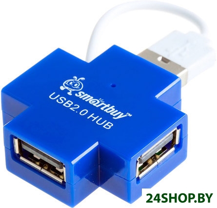 USB-концентратор 2.0 SmartBuy SBHA-6900-B на 4 порта, синий USB-концентратор 2.0 SmartBuy SBHA-6900-B на 4 порта, синий