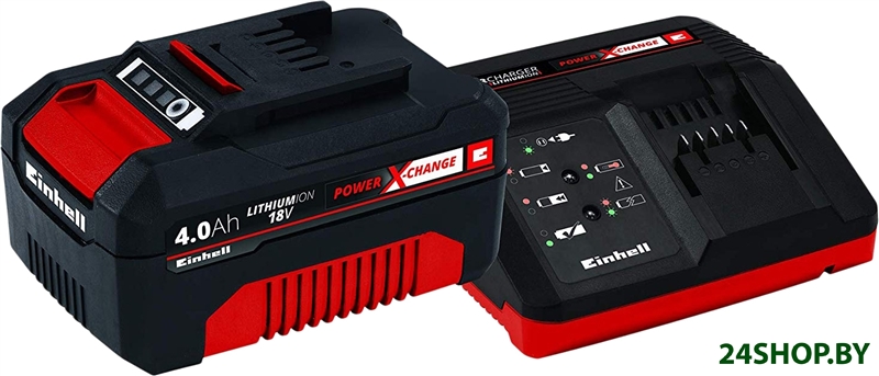Аккумулятор с зарядным устройством Einhell Power X-Change 4512042 (18В/4 Ah + 18В) Аккумулятор с зарядным устройством Einhell Power X-Change 4512042 (18В/4 Ah + 18В)