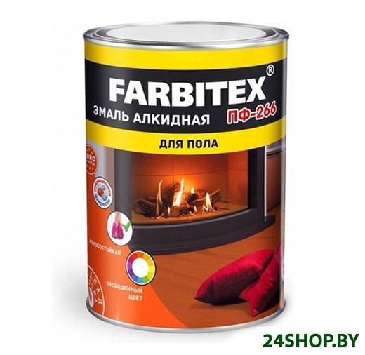 Эмаль Farbitex ПФ-266 10 кг (красно-коричневый) Эмаль Farbitex ПФ-266 10 кг (красно-коричневый)
