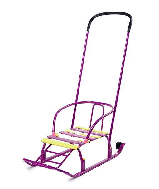 Санки Galaxy Мишутка-1 (с колесом, фиолетовый) Санки Galaxy Мишутка-1 (с колесом, фиолетовый)