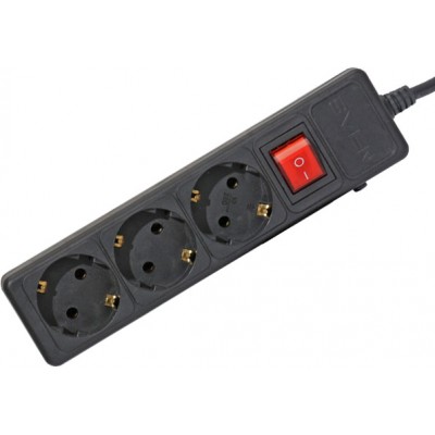 Сетевой фильтр SVEN Optima Base 3 розетки, черный, 5 м Сетевой фильтр SVEN Optima Base 3 розетки, черный, 5 м