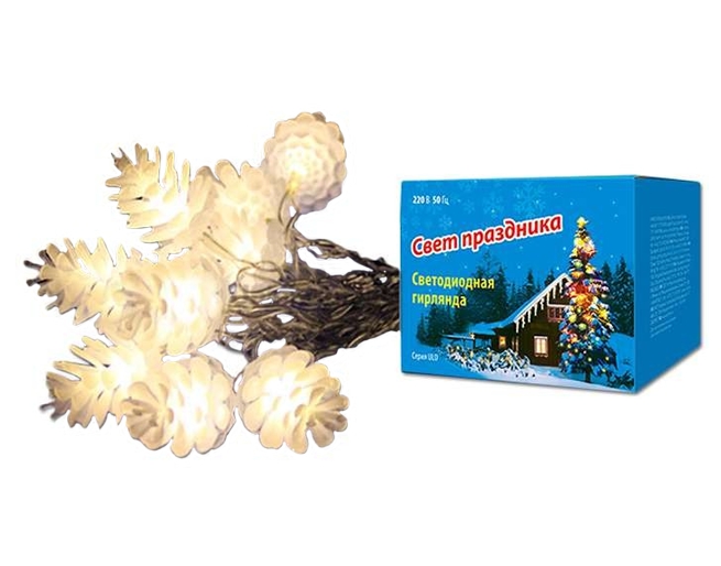 Электрогирлянда Uniel ULD-S0280-020/DTA WARM PINE CONES Электрогирлянда Uniel ULD-S0280-020/DTA WARM PINE CONES