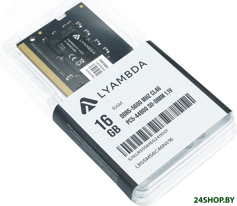 Оперативная память Lyambda 16ГБ DDR5 SODIMM 5600 МГц LRS5M56C46N1/16 Оперативная память Lyambda 16ГБ DDR5 SODIMM 5600 МГц LRS5M56C46N1/16