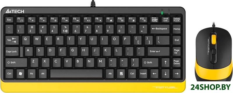 Офисный набор A4Tech Fstyler F1110 (черный/желтый) Офисный набор A4Tech Fstyler F1110 (черный/желтый)
