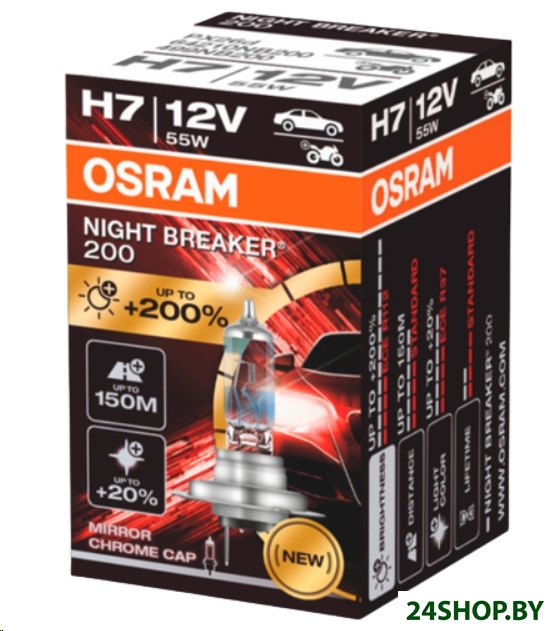 Галогенная лампа Osram Night Breaker 200 H7 64210NB200 (картонная коробка, 1 шт) Галогенная лампа Osram Night Breaker 200 H7 64210NB200 (картонная коробка, 1 шт)