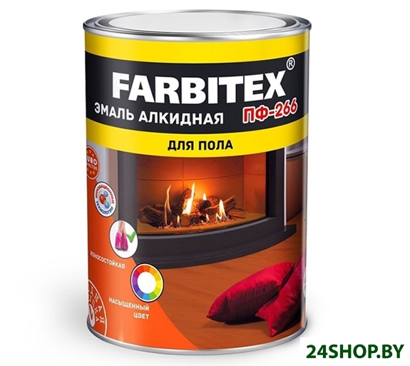Эмаль Farbitex ПФ-266 2.7 кг (красно-коричневый) Эмаль Farbitex ПФ-266 2.7 кг (красно-коричневый)