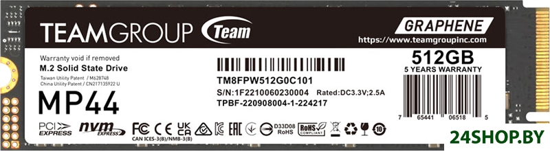 SSD Team MP44 512GB TM8FPW512G0C101 SSD Team MP44 512GB TM8FPW512G0C101