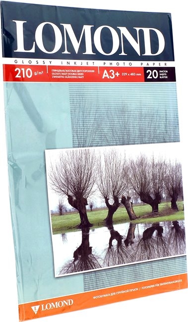 Фотобумага Lomond Глянцевая/Матовая двухсторонняя А3+ 210 г/кв.м. 20 л (0102027) Фотобумага Lomond Глянцевая/Матовая двухсторонняя А3+ 210 г/кв.м. 20 л (0102027)