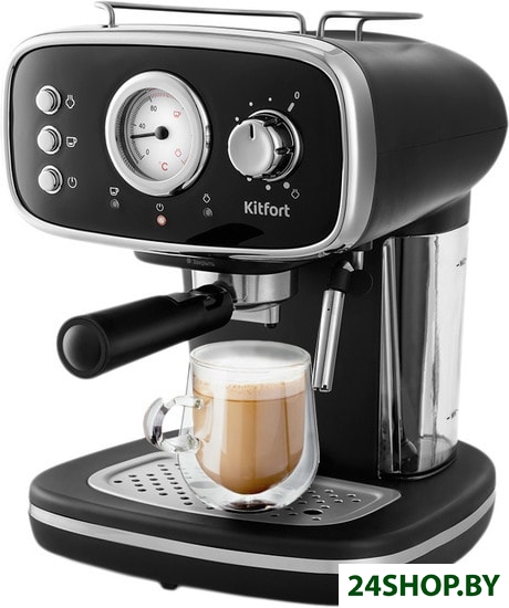 Кофеварка KITFORT KT-736 (черный/серебристый) Кофеварка KITFORT KT-736 (черный/серебристый)