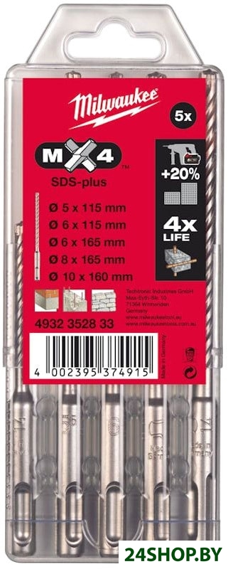 Набор буров Milwaukee 4932352833 (5 предметов) Набор буров Milwaukee 4932352833 (5 предметов)