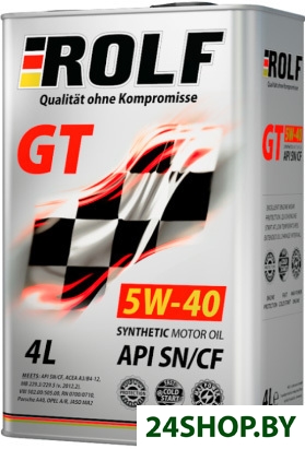 Моторное масло ROLF GT 5W-40 SN/CF 4л Моторное масло ROLF GT 5W-40 SN/CF 4л
