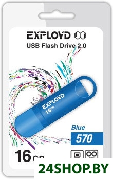 USB флэш-накопитель Exployd 570 16GB (синий) (EX-16GB-570-Blue) USB флэш-накопитель Exployd 570 16GB (синий) (EX-16GB-570-Blue)
