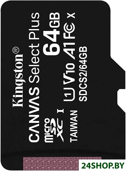 Карта памяти Kingston Canvas Select Plus microSDXC 64GB (SDCS2/64GBSP) Карта памяти Kingston Canvas Select Plus microSDXC 64GB (SDCS2/64GBSP)