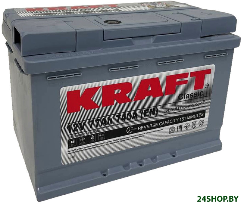 Автомобильный аккумулятор KRAFT Classic 77 R+ (77 А·ч) Автомобильный аккумулятор KRAFT Classic 77 R+ (77 А·ч)