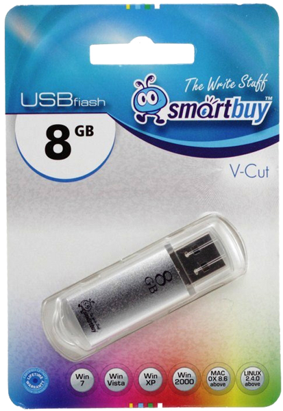 Флеш-память SmartBuy V-Cut 8 Gb Silver Флеш-память SmartBuy V-Cut 8 Gb Silver