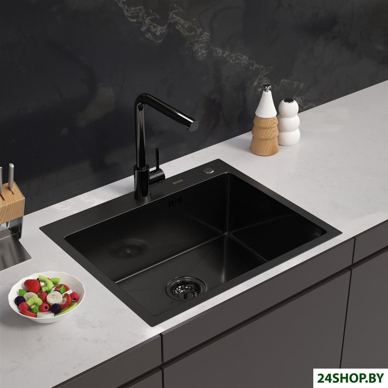 Кухонная мойка ARFEKA Eco AR 600*500 Black PVD Nano Decor Millet Grains Кухонная мойка ARFEKA Eco AR 600*500 Black PVD Nano Decor Millet Grains