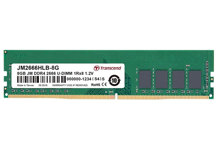 Оперативная память Transcend JetRam 8GB DDR4 PC4-21300 JM2666HLG-8G Оперативная память Transcend JetRam 8GB DDR4 PC4-21300 JM2666HLG-8G