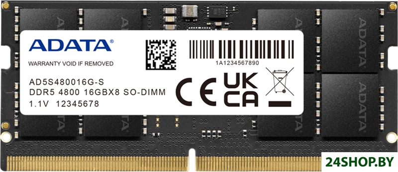 Оперативная память A-Data 16ГБ DDR5 4800 МГц AD5S480016G-S Оперативная память A-Data 16ГБ DDR5 4800 МГц AD5S480016G-S