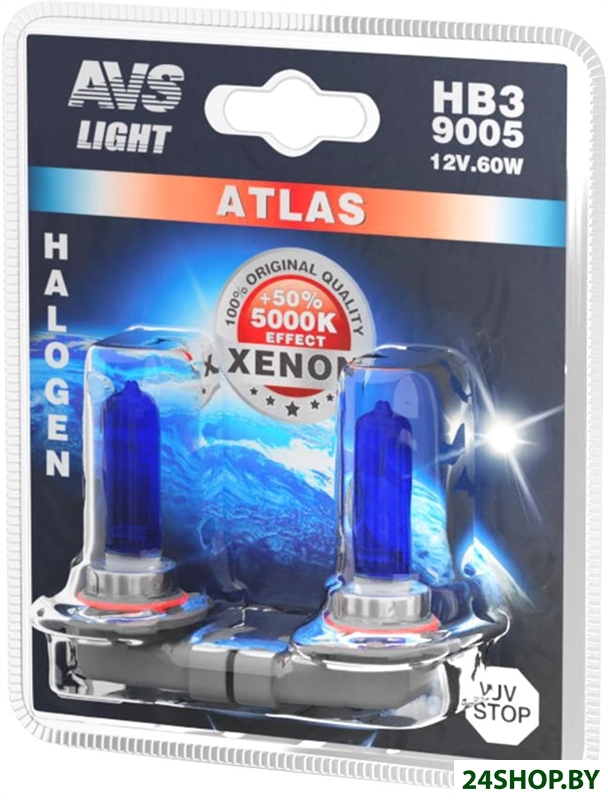 Галогенная лампа AVS Atlas HB3/9005 2шт Галогенная лампа AVS Atlas HB3/9005 2шт