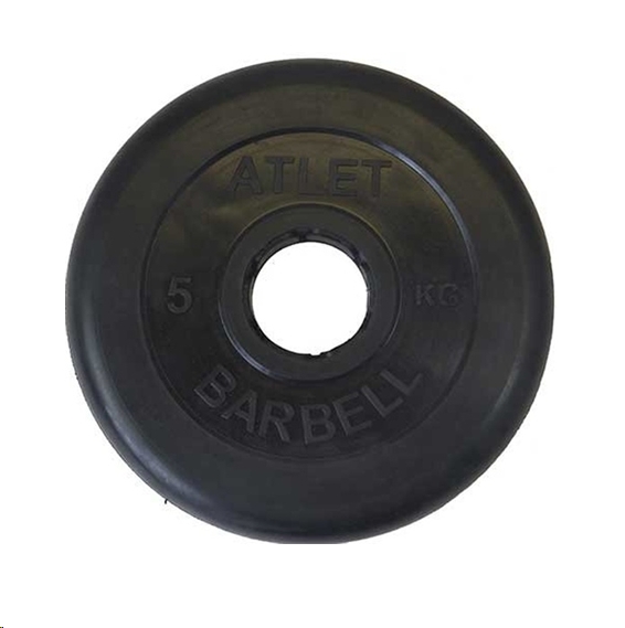 Диск для штанги MB Barbell Atlet 5кг (черный) Диск для штанги MB Barbell Atlet 5кг (черный)