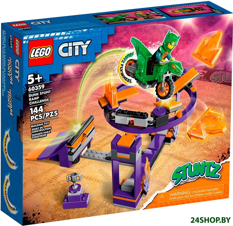Конструктор LEGO City 60359 Испытание каскадеров с трамплином и кольцом Конструктор LEGO City 60359 Испытание каскадеров с трамплином и кольцом