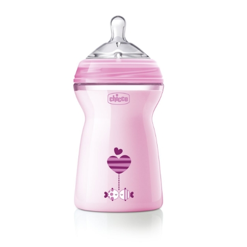 Бутылочка для кормления Chicco Natural Feeling 330 мл (6м+) (розовая) (00080837110000) Бутылочка для кормления Chicco Natural Feeling 330 мл (6м+) (розовая) (00080837110000)