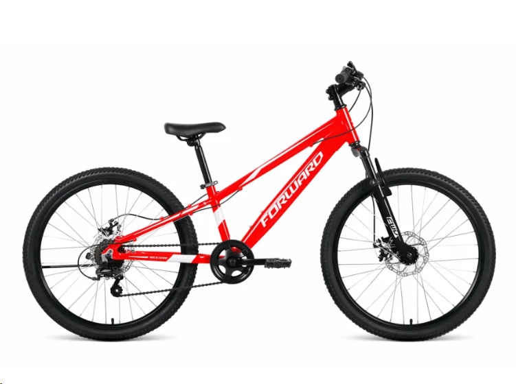 Велосипед Forward Rise 24 2.0 disc 2021 (красный/белый Велосипед Forward Rise 24 2.0 disc 2021 (красный/белый