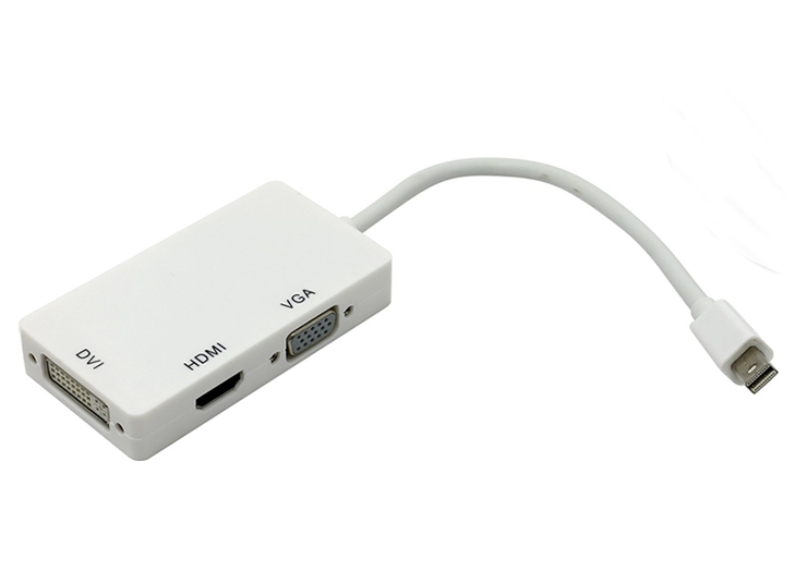 Кабель-адаптер miniDisplayPort(M)->DVI (29F)/HDMI 19(F)/VGA (15F) Кабель-адаптер miniDisplayPort(M)->DVI (29F)/HDMI 19(F)/VGA (15F)