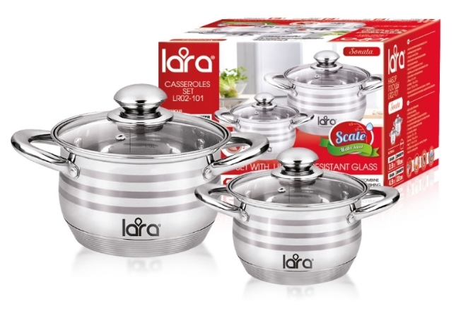 Набор кастрюль LARA Sonata LR02-101 Набор кастрюль LARA Sonata LR02-101