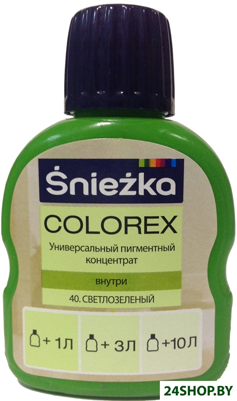 Колеровочная краска Sniezka Colorex 0.1 л (№40, зеленый светлый) Колеровочная краска Sniezka Colorex 0.1 л (№40, зеленый светлый)