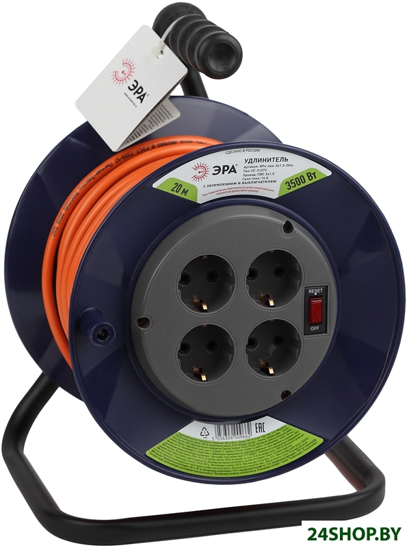 Удлинитель на катушке ЭРА RPx-4es-3x1.5-20m Б0046849 Удлинитель на катушке ЭРА RPx-4es-3x1.5-20m Б0046849