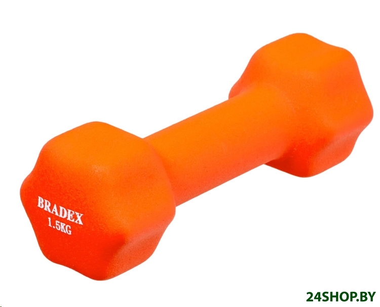 Гантель Bradex SF 0541 (1,5 кг, оранжевый) Гантель Bradex SF 0541 (1,5 кг, оранжевый)
