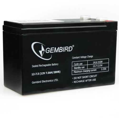 Аккумулятор для ИБП GEMBIRD BAT-12V7.5AH Аккумулятор для ИБП GEMBIRD BAT-12V7.5AH