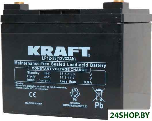Тяговый аккумулятор KRAFT 12V-33Ah Тяговый аккумулятор KRAFT 12V-33Ah