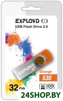 Флеш-память EXPLOYD 530 32GB (оранжевый) (EX032GB530-O) Флеш-память EXPLOYD 530 32GB (оранжевый) (EX032GB530-O)