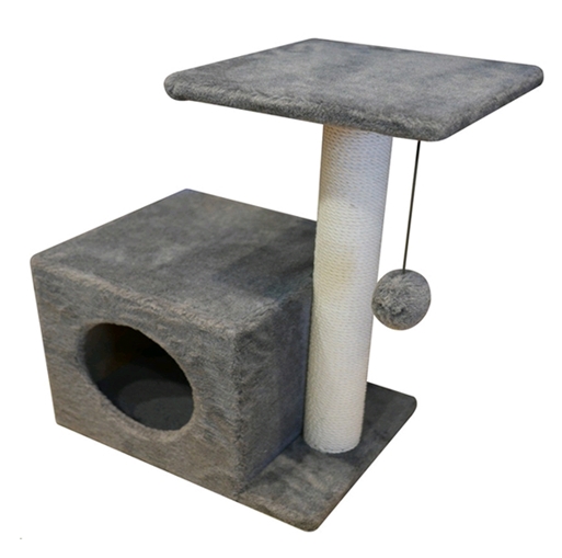 Комплекс для кошек Cat House С боковой полкой 0.58 (хлопок серый) Комплекс для кошек Cat House С боковой полкой 0.58 (хлопок серый)
