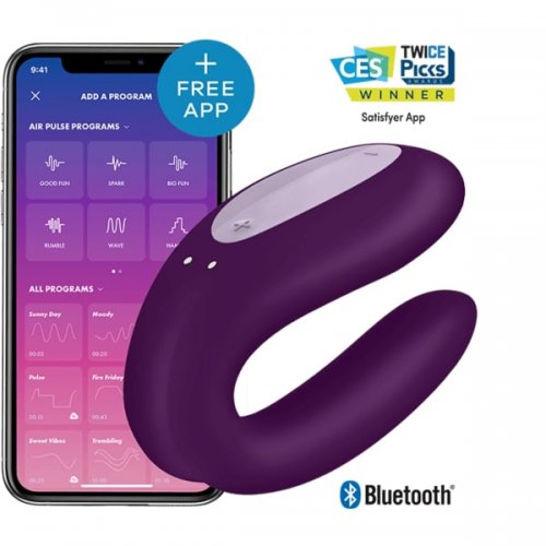Satisfyer Вибратор для пар Double Joy с управлением через приложение фиолетовый Satisfyer Вибратор для пар Double Joy с управлением через приложение фиолетовый