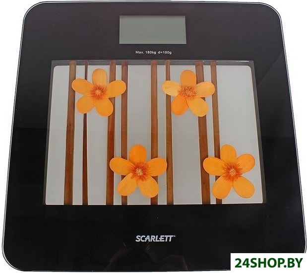 Весы напольные SCARLETT SC-BS33E002 оранжевые цветы Весы напольные SCARLETT SC-BS33E002 оранжевые цветы