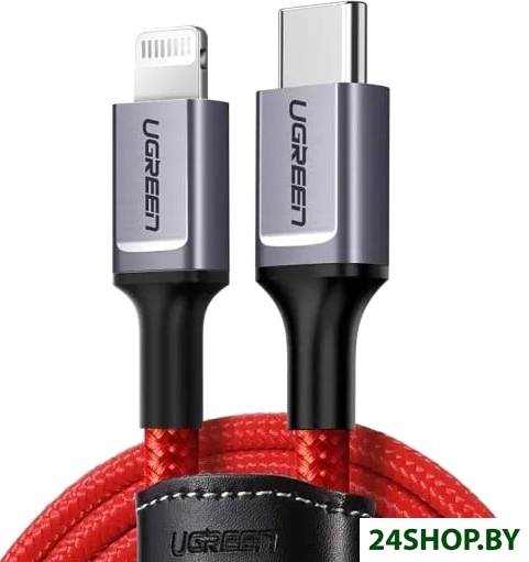 Кабель Ugreen US298 20309 USB Type-C - Lightning (1 м, красный) Кабель Ugreen US298 20309 USB Type-C - Lightning (1 м, красный)
