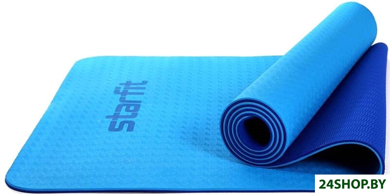 Коврик Starfit FM-201 TPE (173x61x0.6см, синий/темно-синий) Коврик Starfit FM-201 TPE (173x61x0.6см, синий/темно-синий)