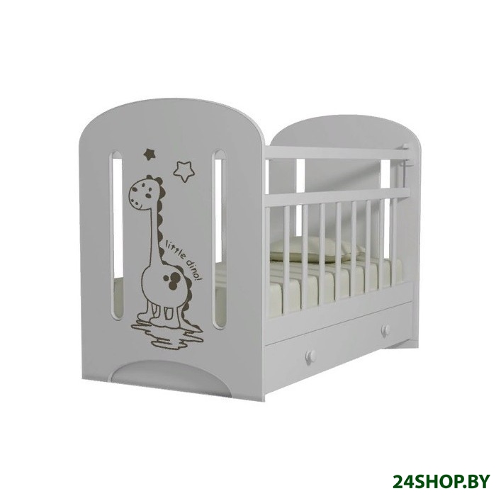 Детская кроватка VDK Dino с маятником и ящиком (белый) Детская кроватка VDK Dino с маятником и ящиком (белый)